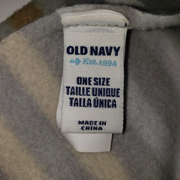 OLD NAVY White Gray and Tan Neutral Striped Fleece Infinity Loop Scarf - Picture 4 of 6